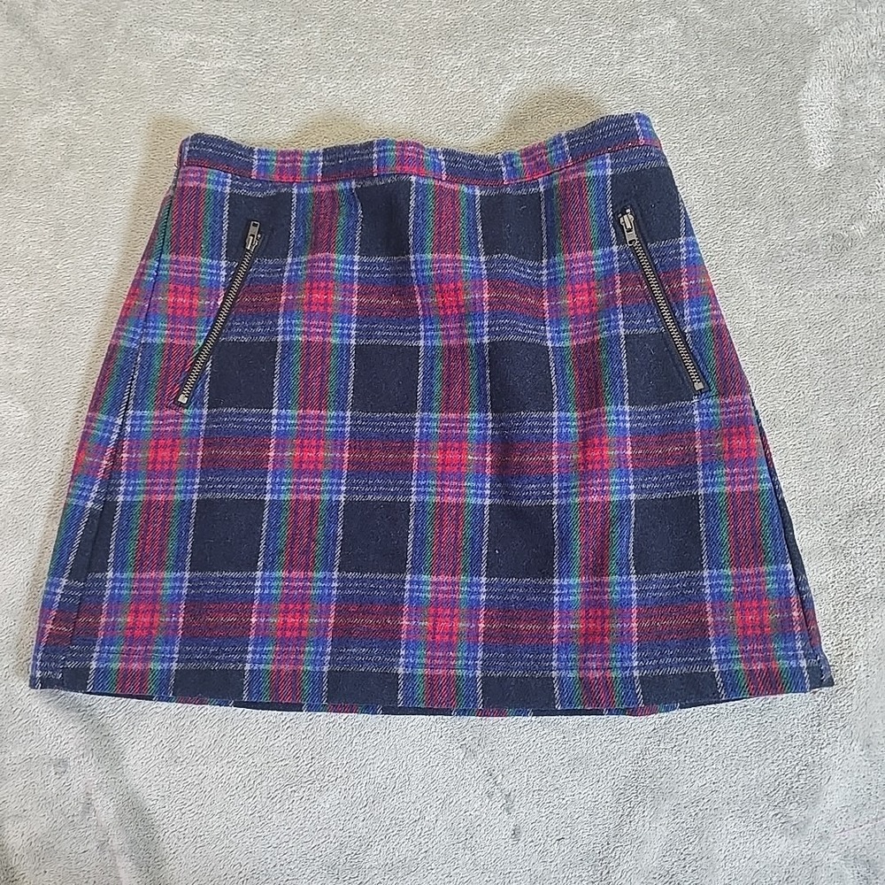 Old Navy Skirt Girls XL (14) Blue And Red Plaid A Line Casual Preppy Classic